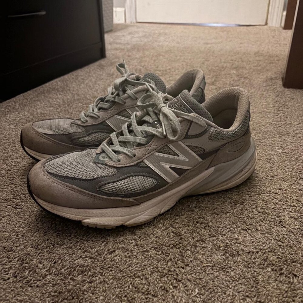 New Balance Men's Grey and White Trainers